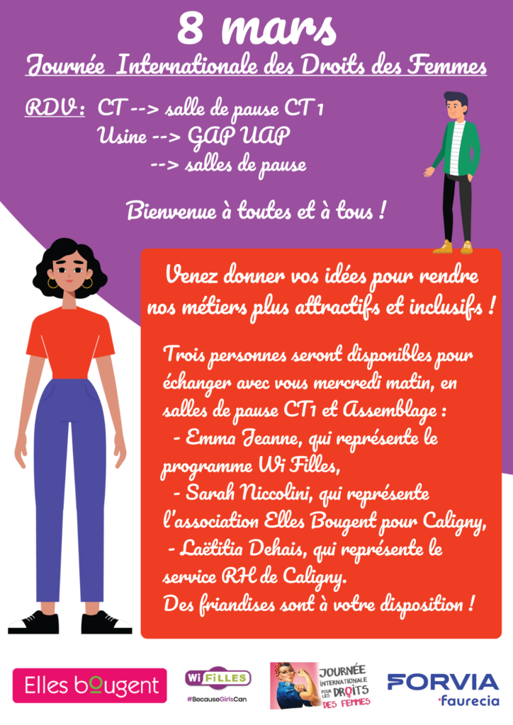 Affiche évènement 8 mars Faurecia Caligny