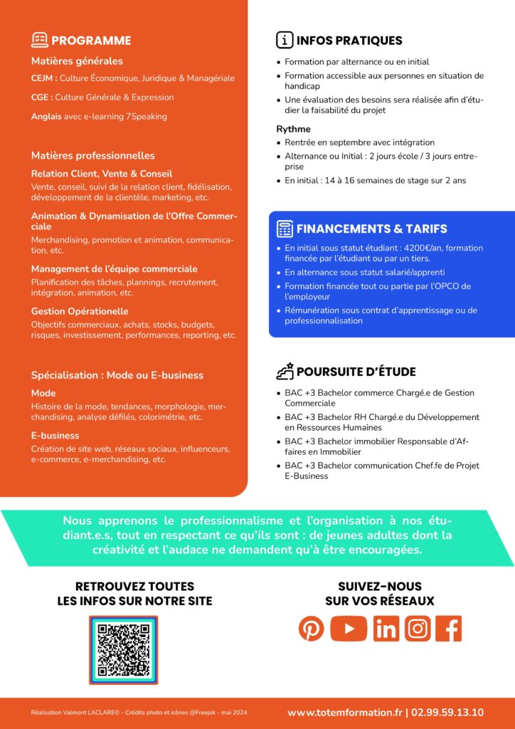 Fiche bts mco pour Totem Formation - valmont laclare